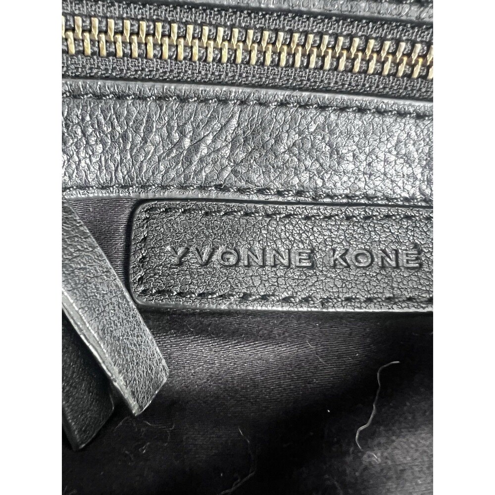 Yvonne Kone Black Leather Large Carryall Satchel 2 Compartment Shoulder Bag - Picture 16 of 16